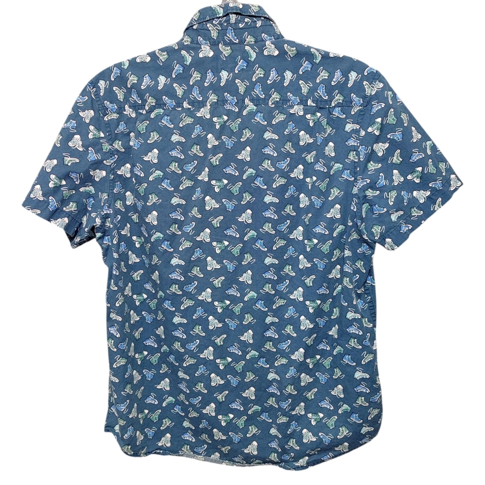 Original Penguin Men's Short Sleeve Button Down Sneaker Print Polo Mens Size  M - Picture 3 of 8
